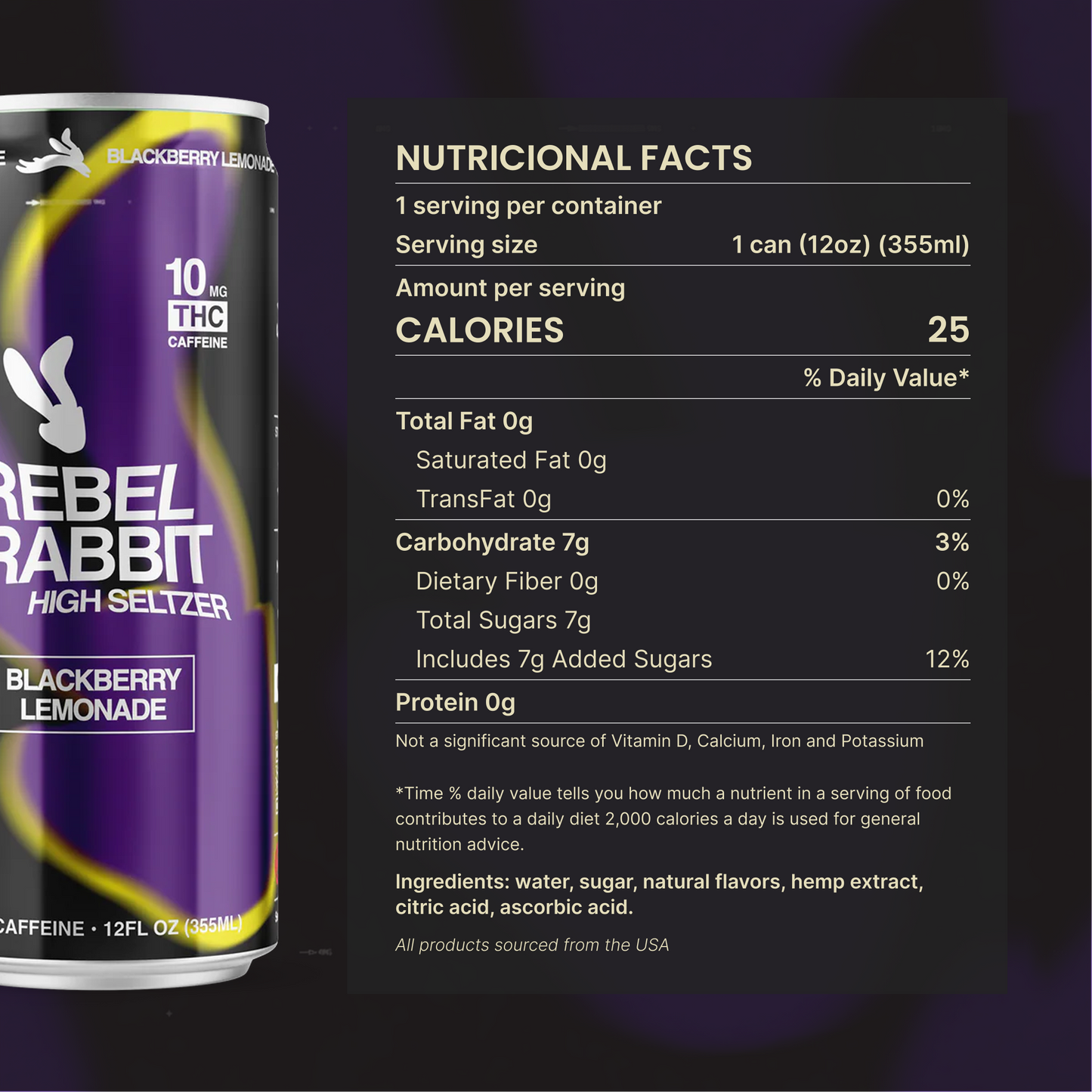 Wild Hare High Seltzer - Blackberry Lemonade (Caffeine)