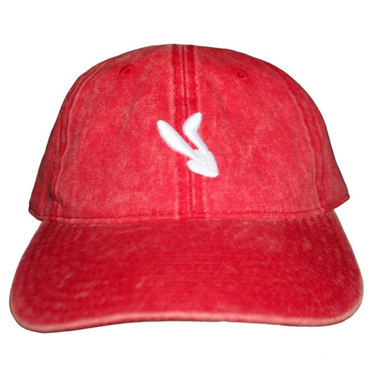 Rebel Rabbit Dad Hat - Red Snow